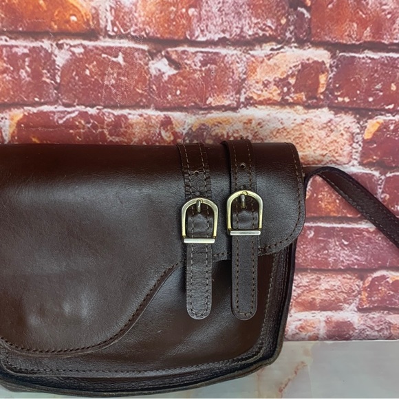 Vintage Letisse Walnut Brown Leather Courier Messenger Crossbody Bag - Picture 3 of 9